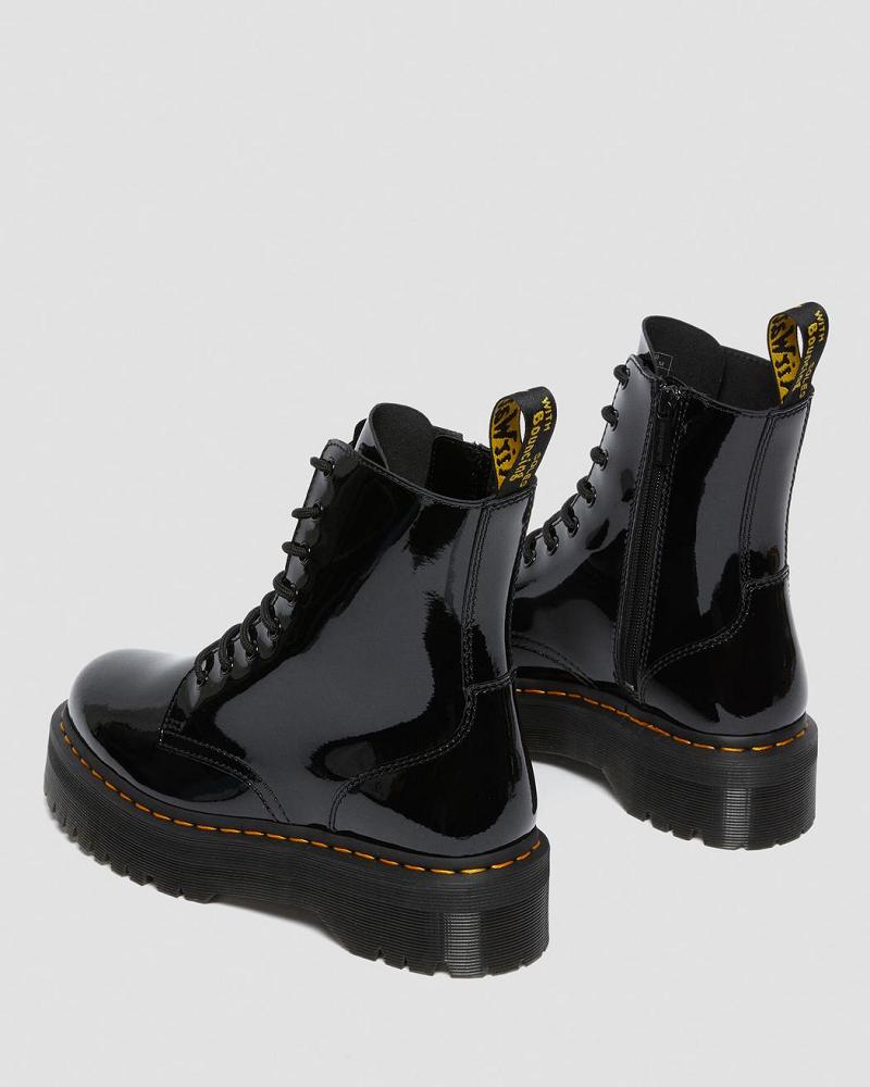 Black Women's Dr Martens Jadon Patent Leather Platform Boots | CA 242TCE